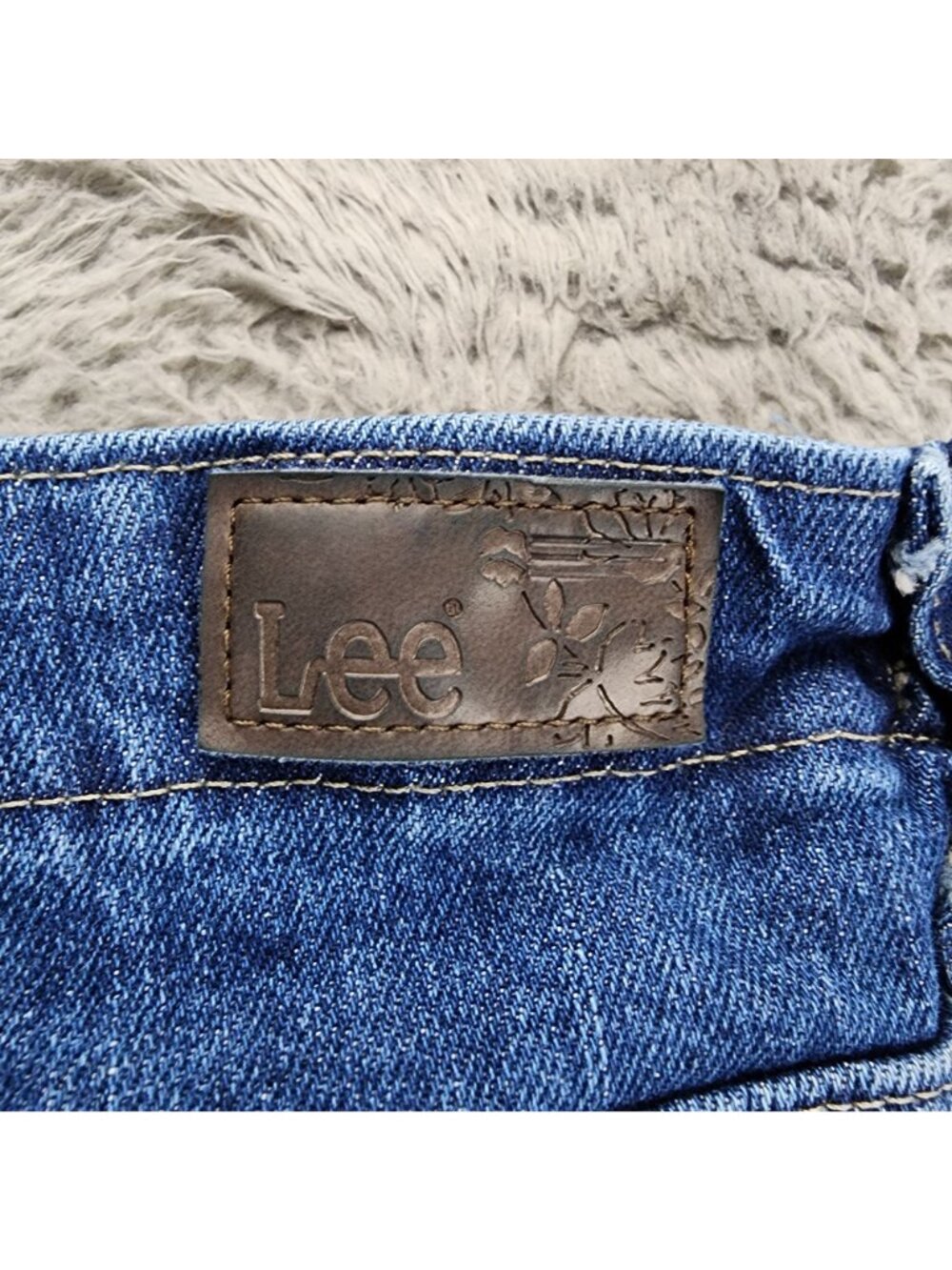 Lee Jeans Womens 16 Short Blue Stretch Denim Relaxed Fit - Picture 9 of 13